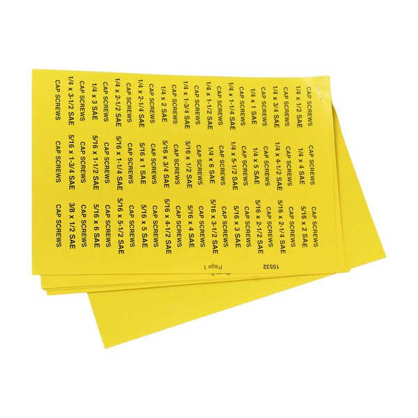 sae fastener bin labels