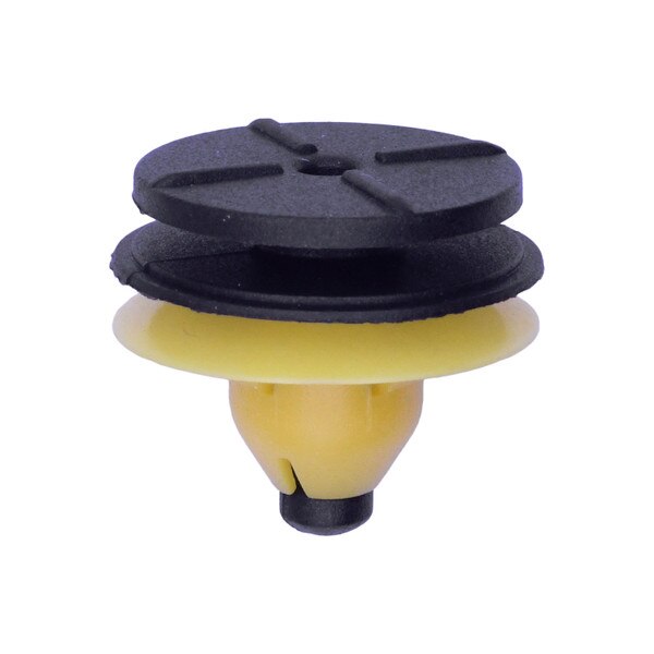 bulk volvo exterior moulding clip, black and yellow nylon