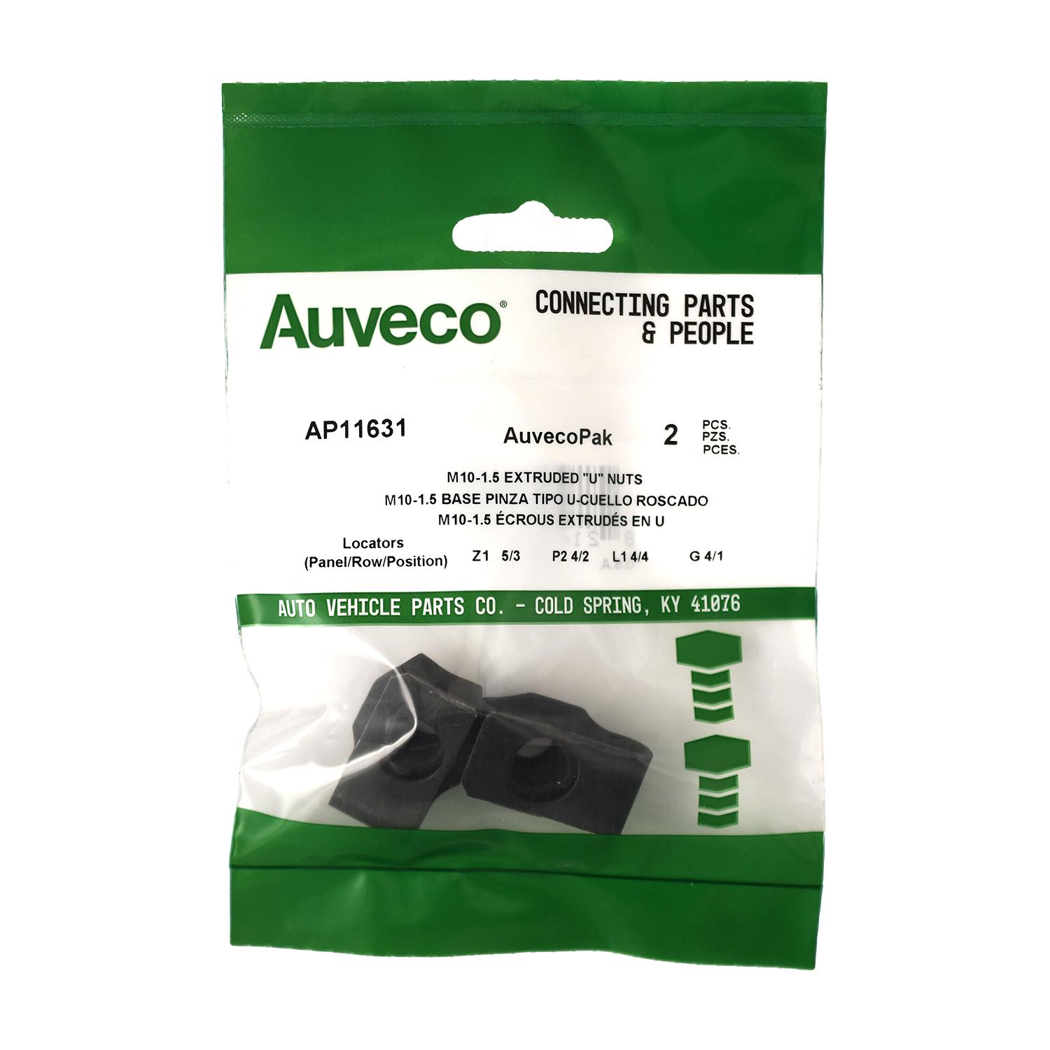 auveco pak extruded u-nut m10-1.5 screw size - gm